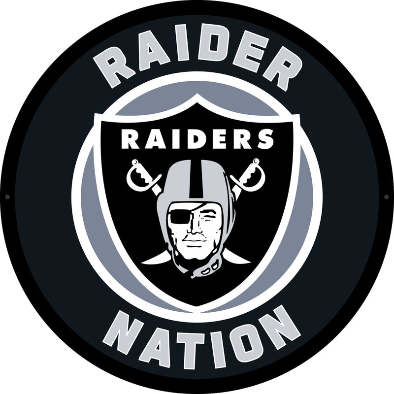 Las Vegas Raiders NFL Football Large Round Edgelite LED Decor
