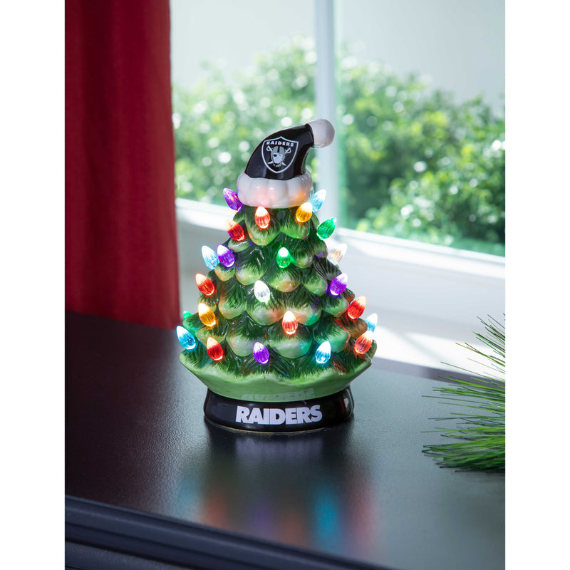 8" LED Ceramic Christmas Tree, Las Vegas Raiders,8led3822t