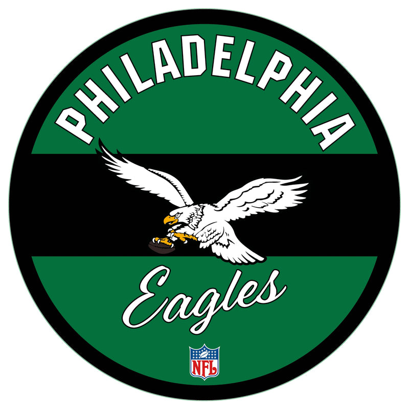 Philadelphia Eagles NFL Football Large Round Vintage Edgelite LED Decor