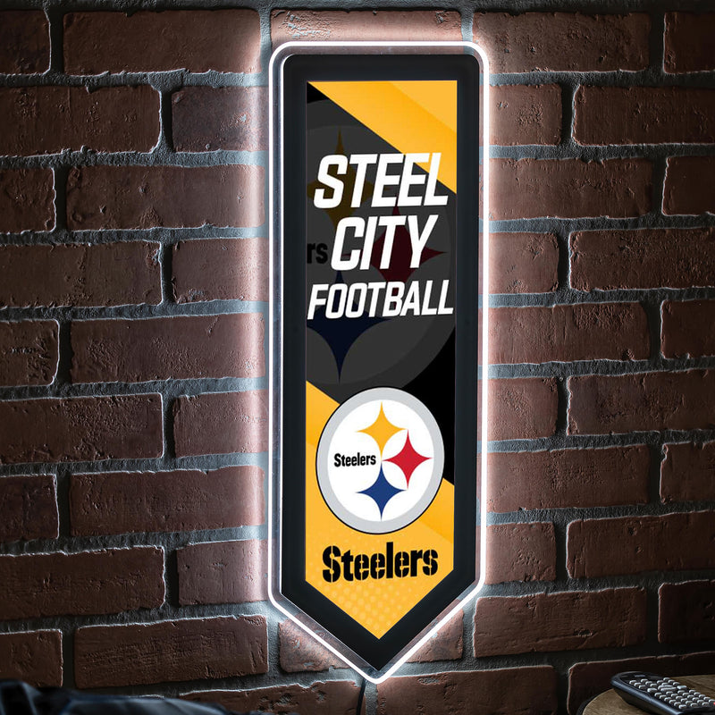 Pittsburgh Steelers NFL Football Pennant Glazelite LED Decor