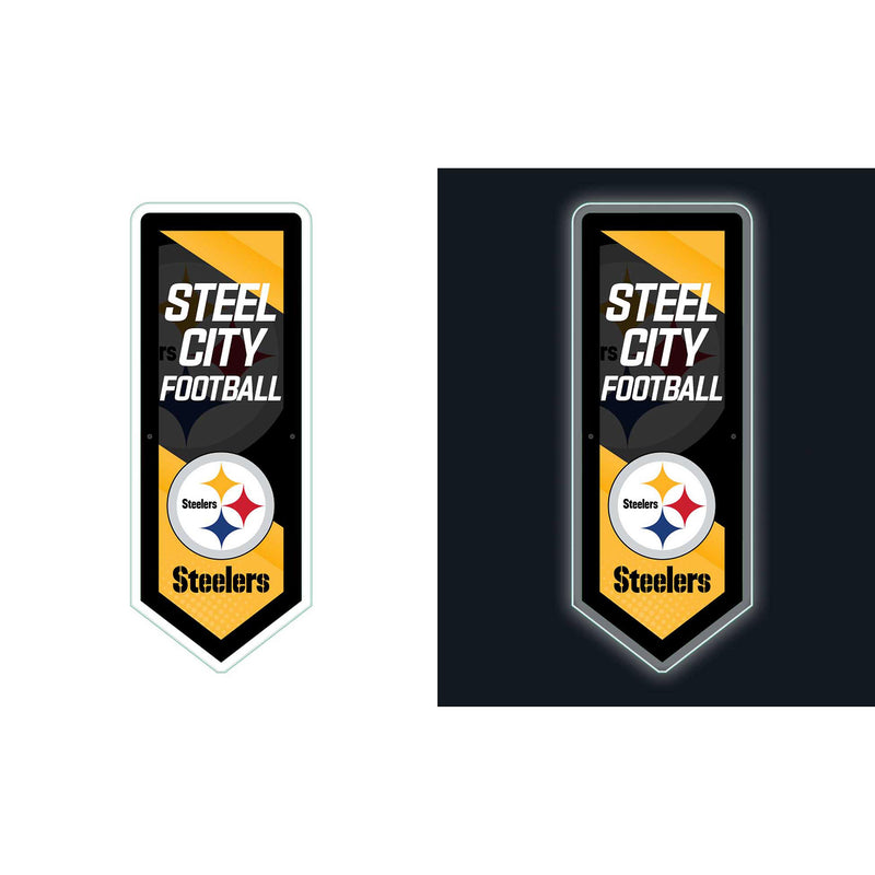 Pittsburgh Steelers NFL Football Pennant Glazelite LED Decor