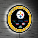 Pittsburgh Steelers 6X Superbowl Champions Football Round LED Wall Decor