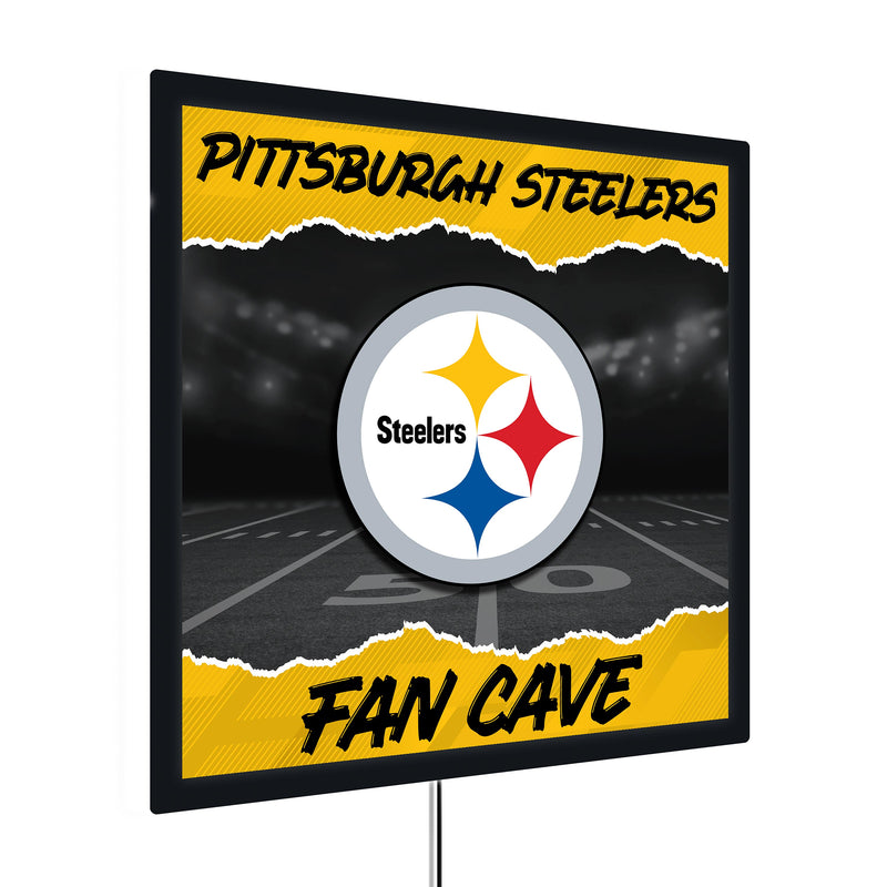 Pittsburgh Steelers 23"H x 23"L LED Wall Decor, Edgelite, Square