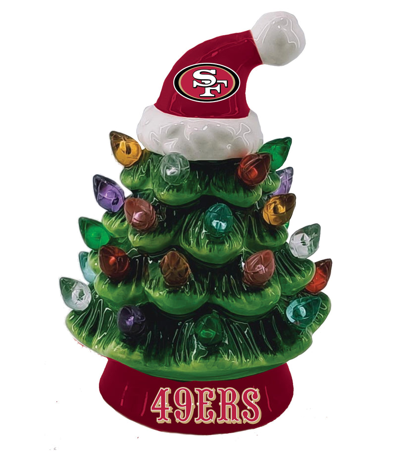 4" Mini LED Tabletop Christmas Tree, San Francisco 49ers,8led3826mt