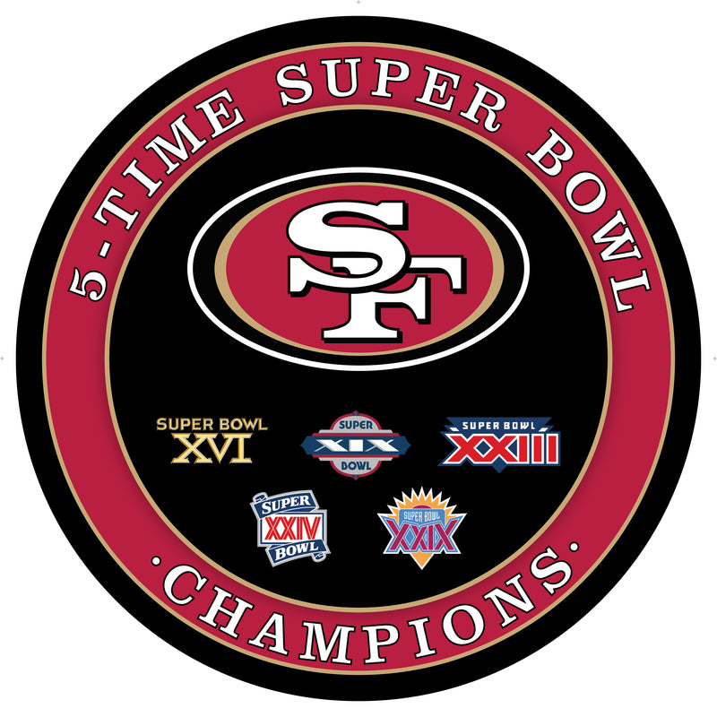 San Francisco 49ers Multi-Win Superbowl Champions Football Round LED Wall Decor