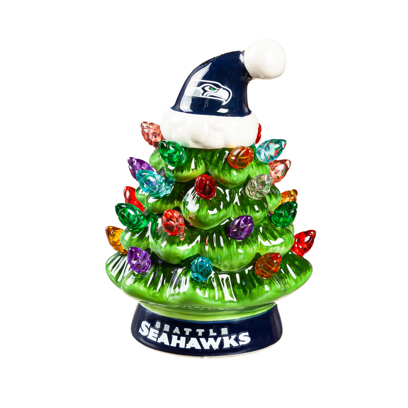 4" Mini LED Tabletop Christmas Tree, Seattle Seahawks,8led3827mt