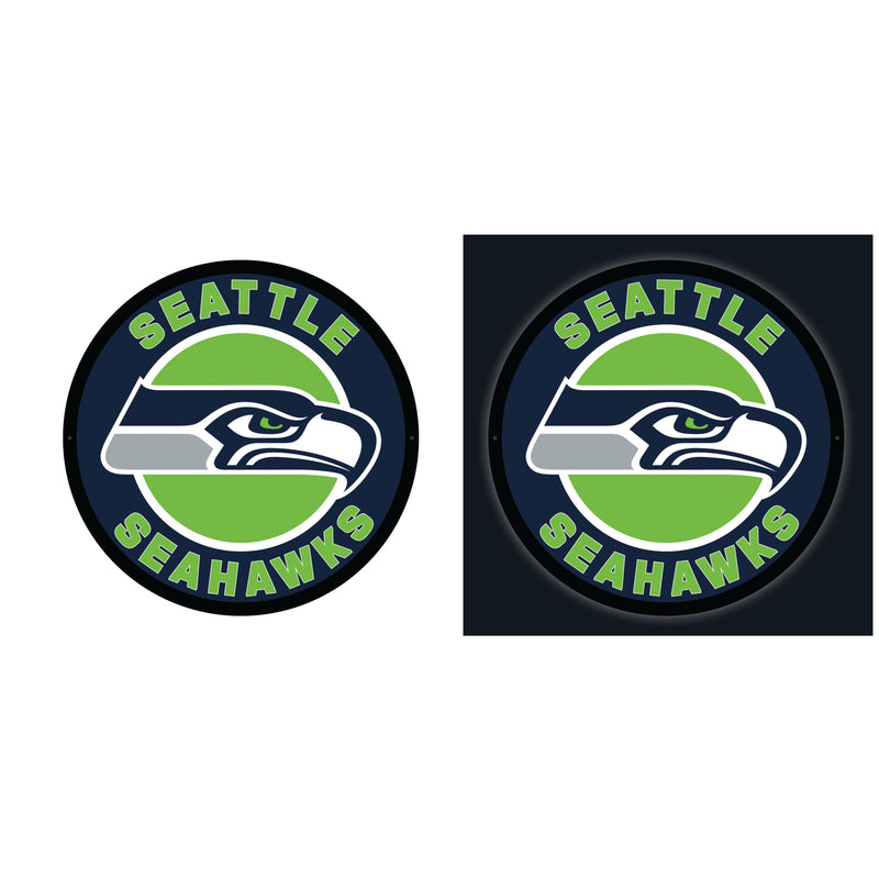 Seattle Seahawks NFL Football Large Round Edgelite LED Decor