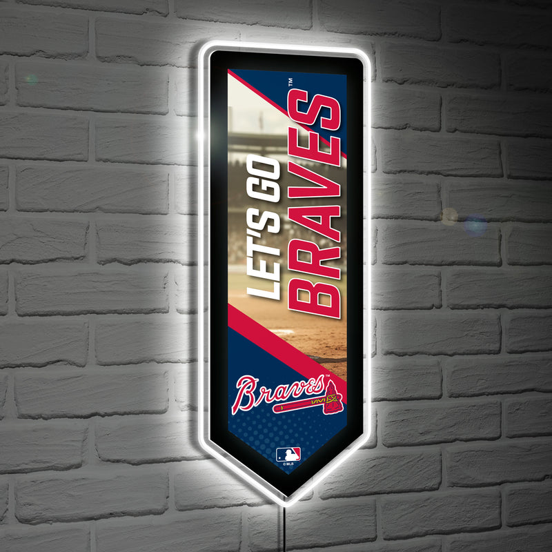 Atlanta Braves Baseball Pennant Glazelite LED Decor