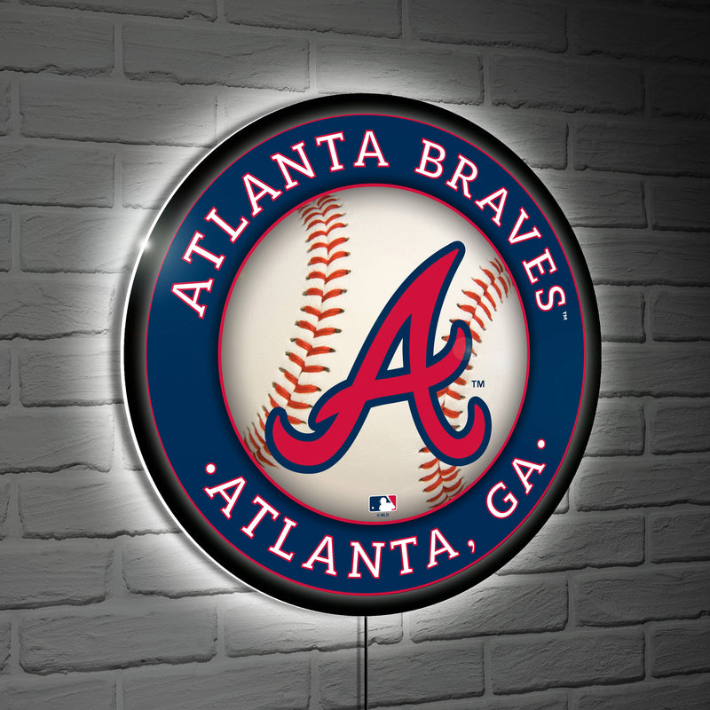Atlanta Braves Baseball Large Round Edgelite LED Decor