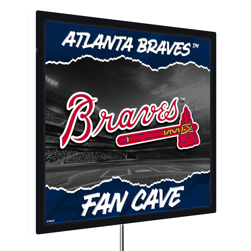 Atlanta Braves 23"H x 23"L LED Wall Decor, Edgelite, Square