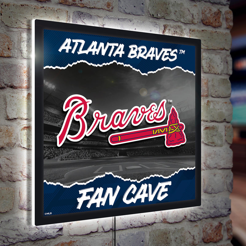 Atlanta Braves 23"H x 23"L LED Wall Decor, Edgelite, Square