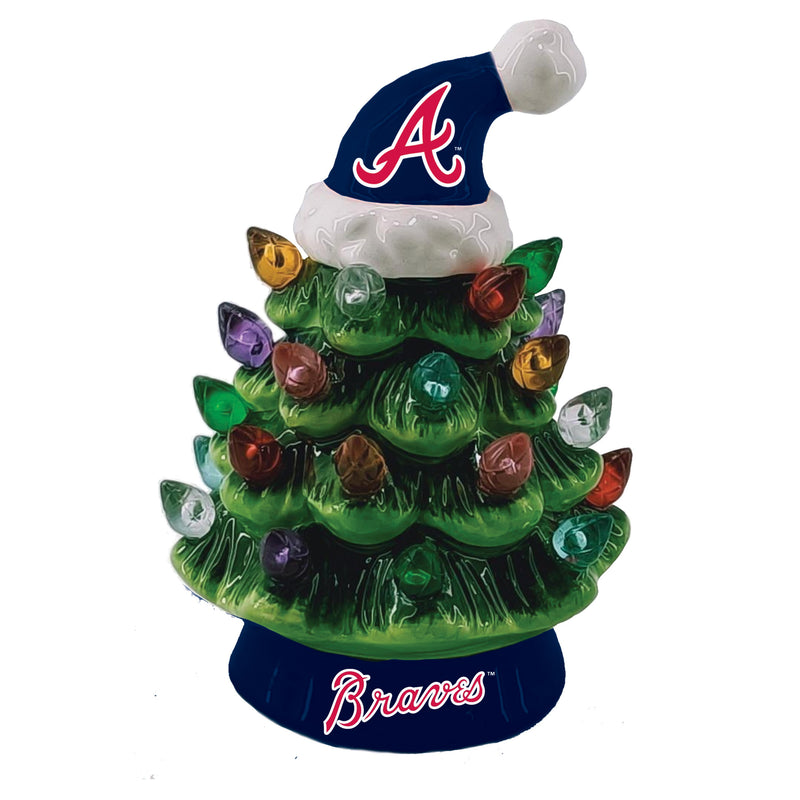 Atlanta Braves 8" LED Ceramic Christmas Tree