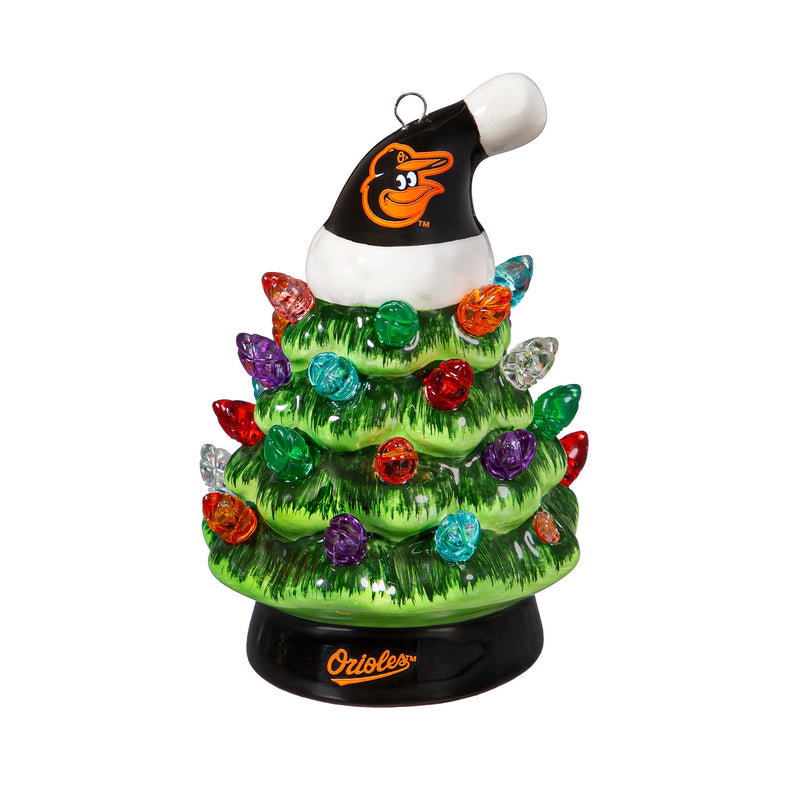 Baltimore Orioles Mini LED Tabletop Christmas Tree 4"