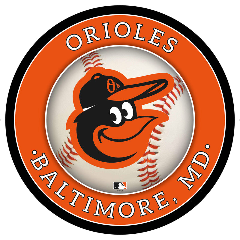 Baltimore Orioles Baseball Large Round Edgelite LED Decor