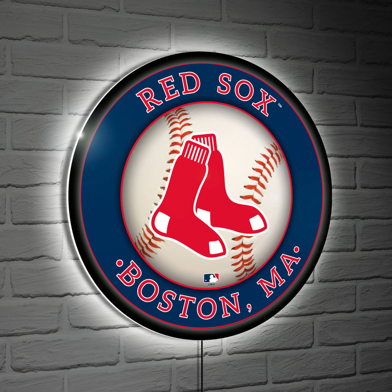 Boston Red Sox Baseball Large Round Edgelite LED Decor