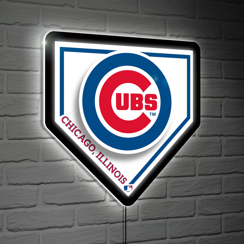 Chicago Cubs, LED Wall Decor, Edgelite, Baseball Homeplate