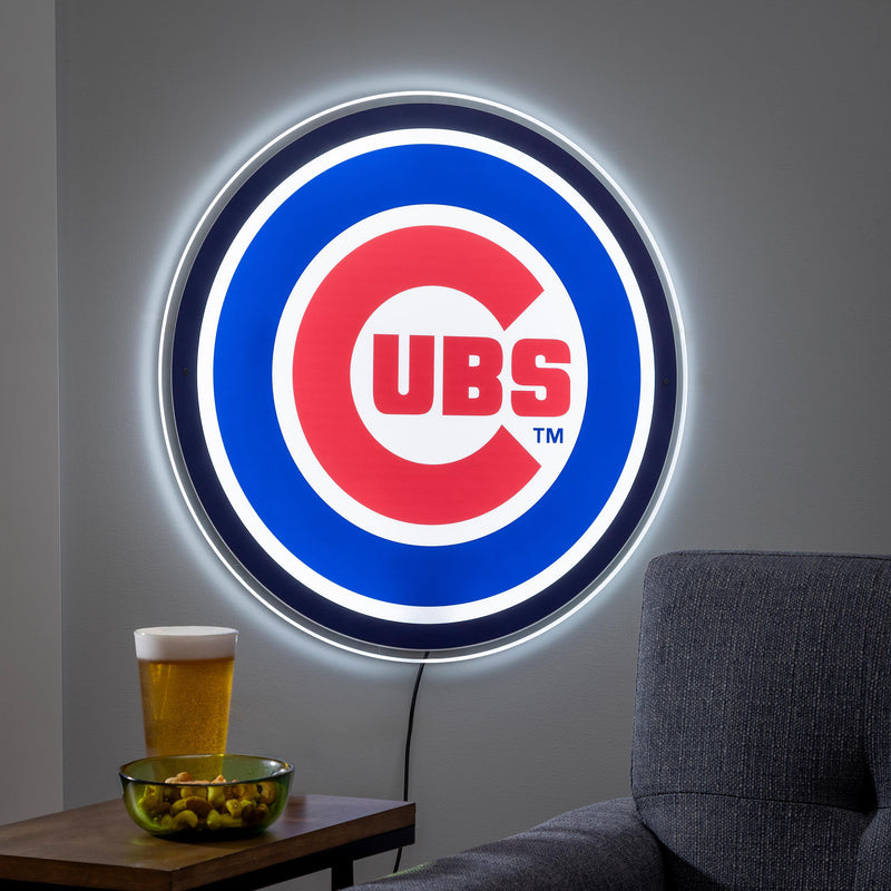 Chicago Cubs LED Wall Decor, Glazelite, Logo