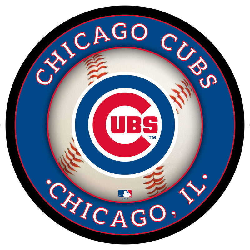 Chicago Cubs Baseball Large Round Edgelite LED Decor