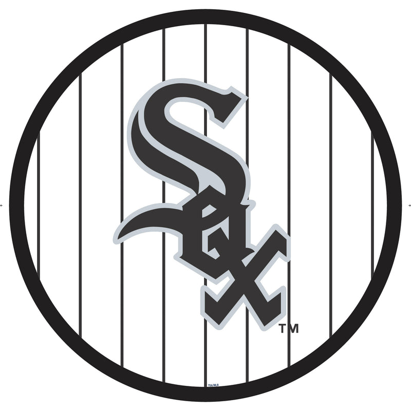 Chicago White Sox Baseball Pinstripe Round LED Wall Decor