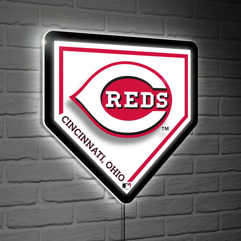 Cincinnati Reds, LED Wall Decor, Edgelite, Baseball Homeplate