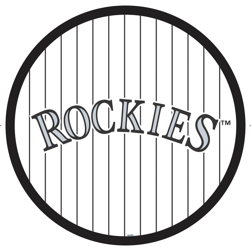 Colorado Rockies Baseball Pinstripe Round LED Wall Decor