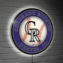 Colorado Rockies Baseball Large Round Edgelite LED Decor