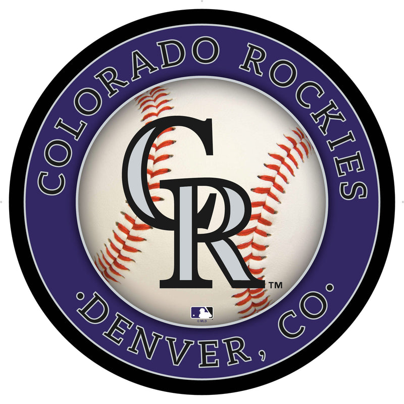 Colorado Rockies Baseball Large Round Edgelite LED Decor