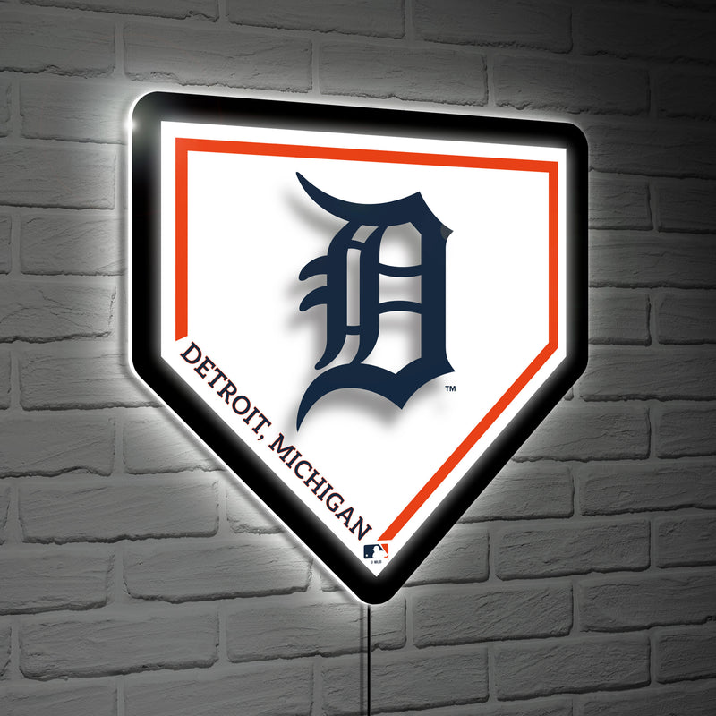Detroit Tigers, LED Wall Decor, Edgelite, Baseball Homeplate
