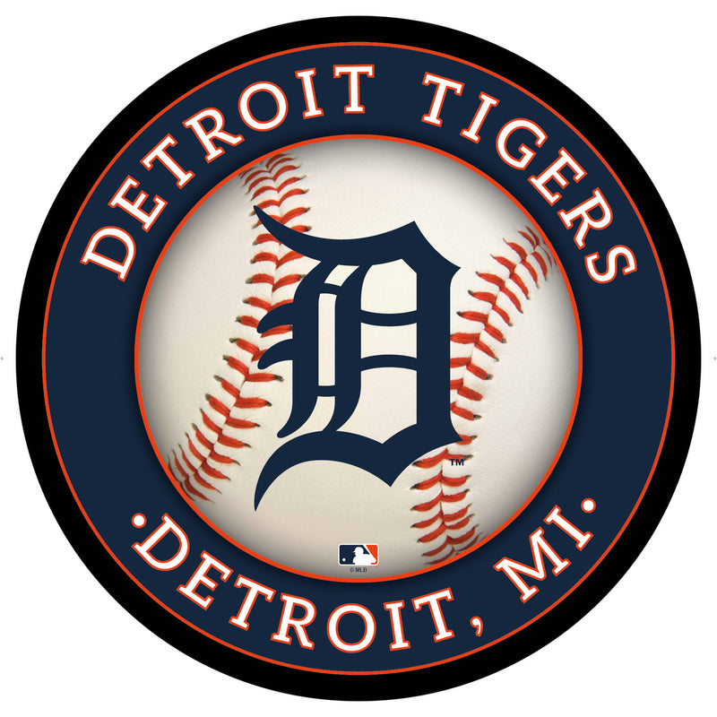 Detroit Tigers Baseball Large Round Edgelite LED Decor
