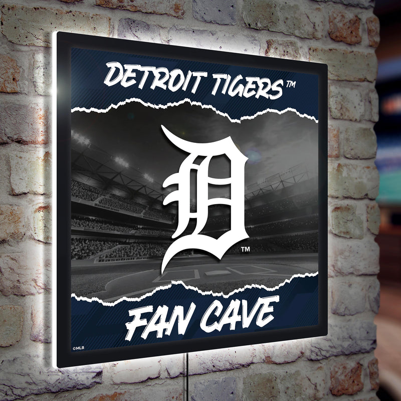Detroit Tigers 23"H x 23"L LED Wall Decor, Edgelite, Square