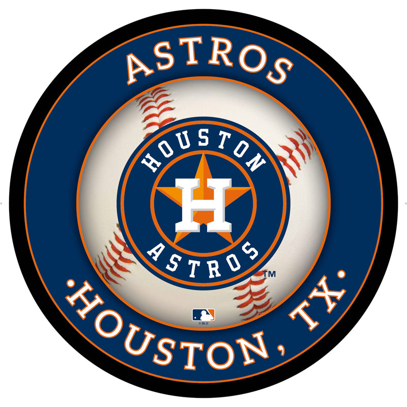 Houston Astros Baseball Large Round Edgelite LED Decor
