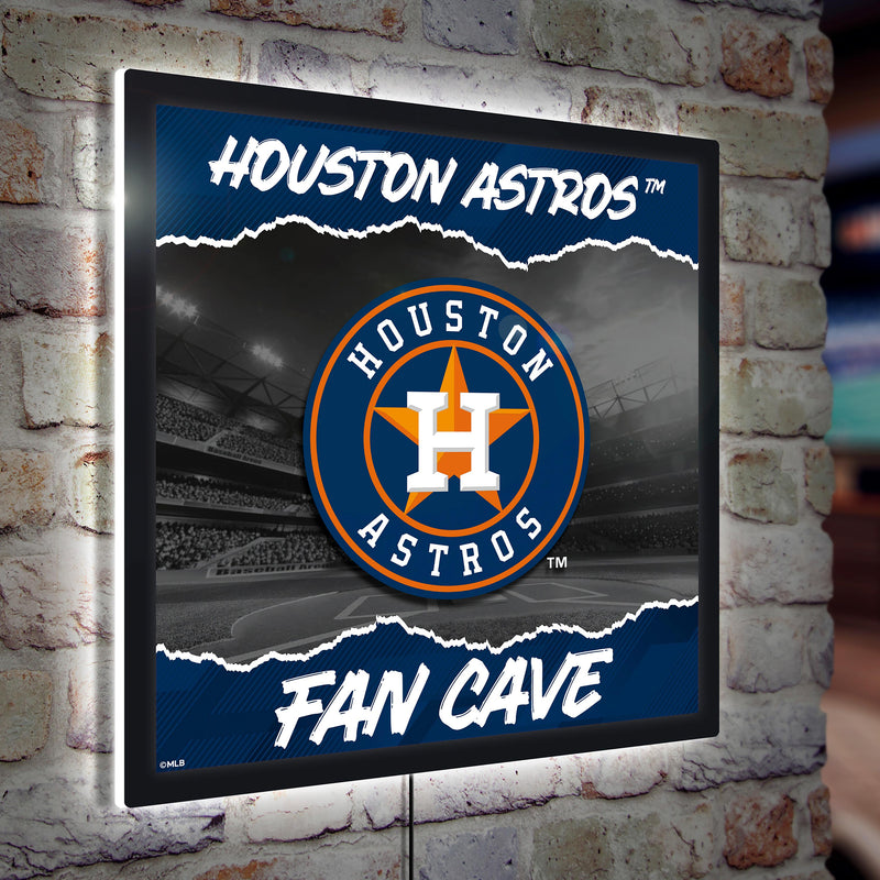 Houston Astros 23"H x 23"L LED Wall Decor, Edgelite, Square
