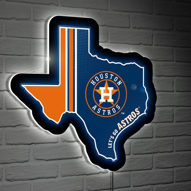 Houston Astros Baseball State Shape Edgelite LED Decor