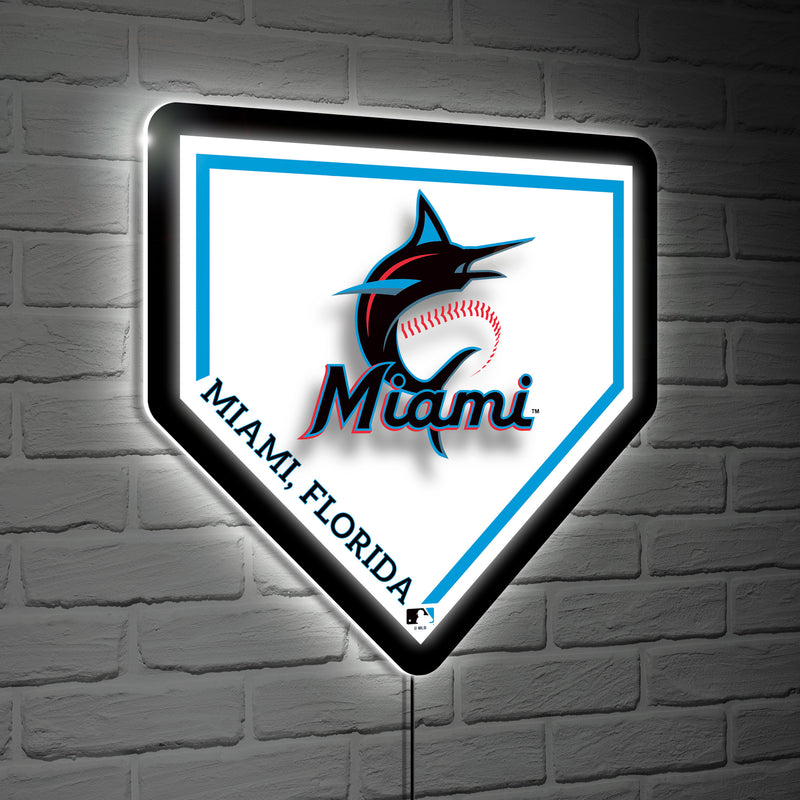 Miami Marlins, LED Wall Decor, Edgelite, Baseball Homeplate