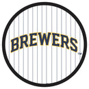 Milwaukee Brewers Baseball Pinstripe Round LED Wall Decor