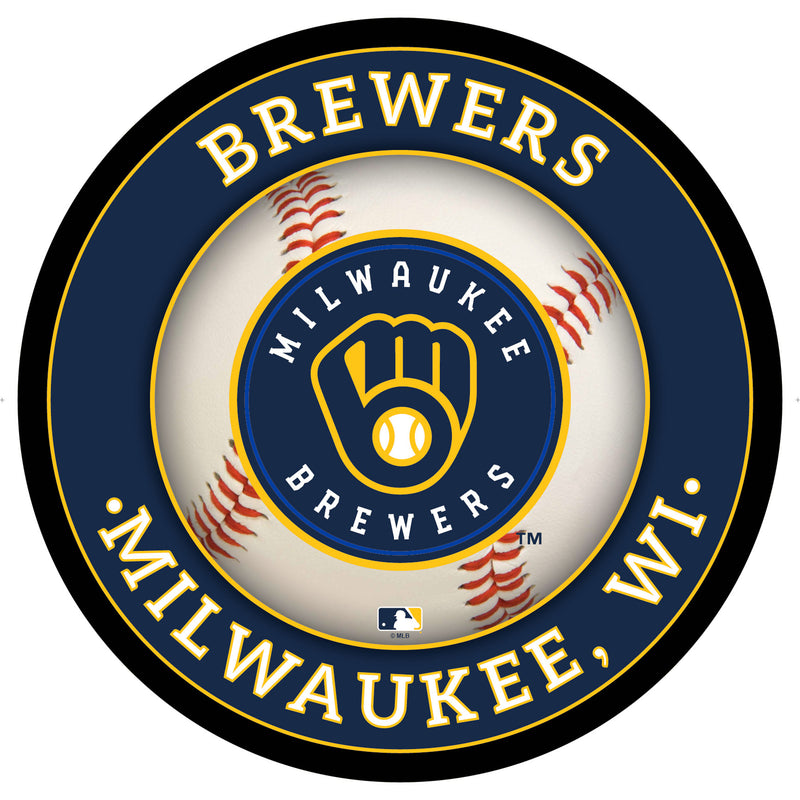 Milwaukee Brewers Baseball Large Round Edgelite LED Decor