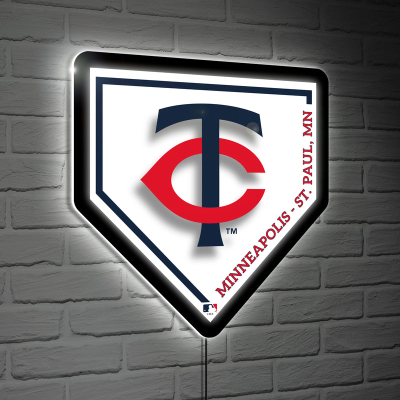 Minnesota Twins, LED Wall Decor, Edgelite, Baseball Homeplate