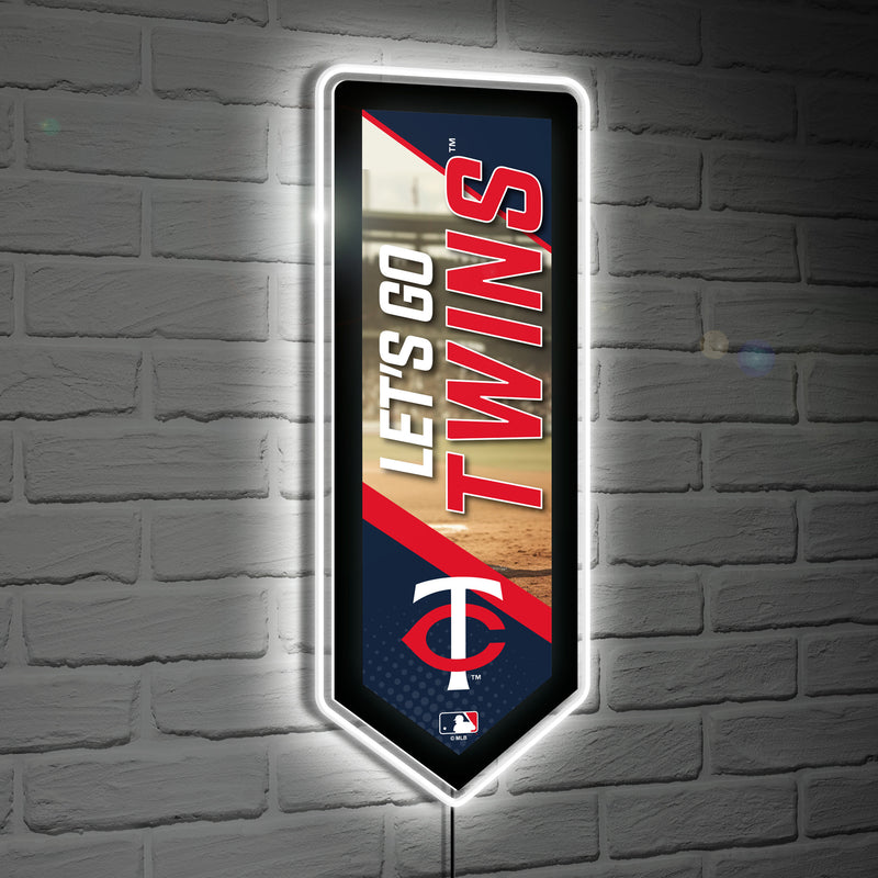 Minnesota Twins Baseball Pennant Glazelite LED Decor