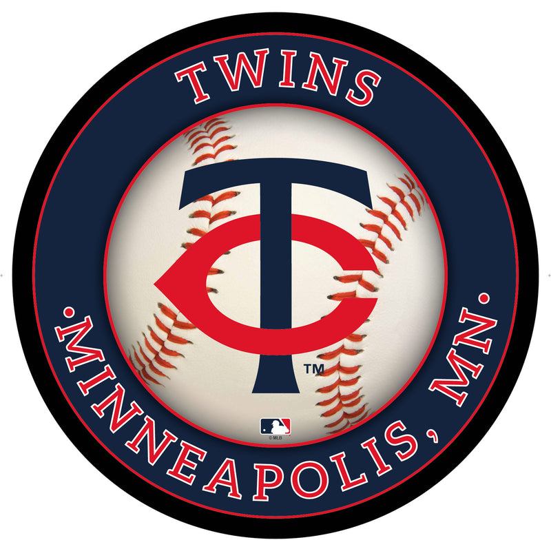 Minnesota Twins Baseball Large Round Edgelite LED Decor