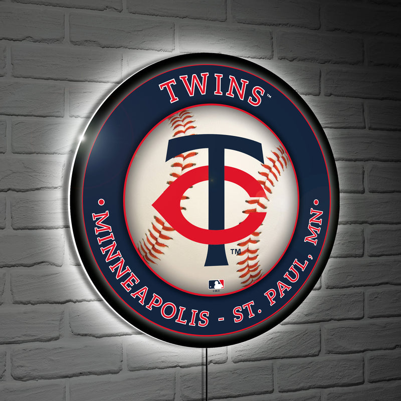 Minnesota Twins Baseball Large Round Edgelite LED Decor