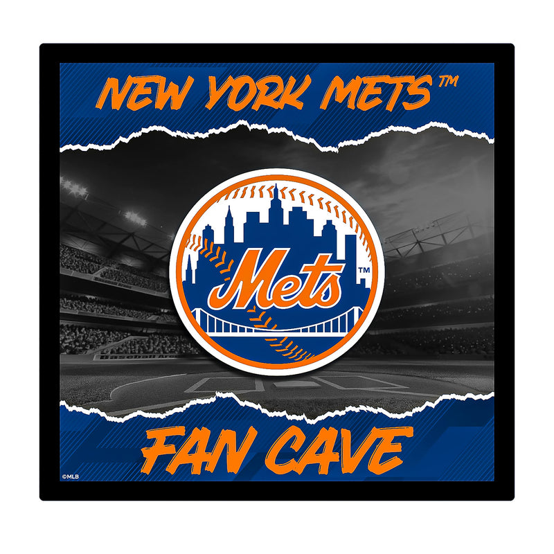 New York Mets 23"H x 23"L LED Wall Decor, Edgelite, Square