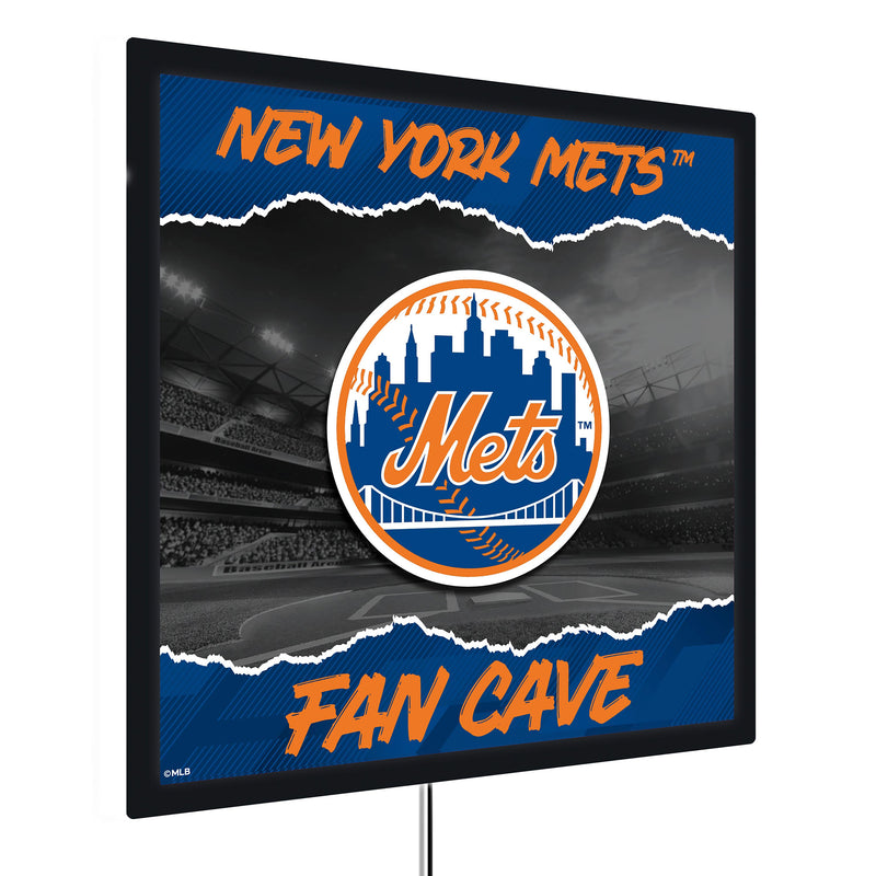 New York Mets 23"H x 23"L LED Wall Decor, Edgelite, Square