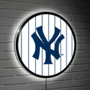 New York Yankees Baseball Pinstripe Round LED Wall Decor