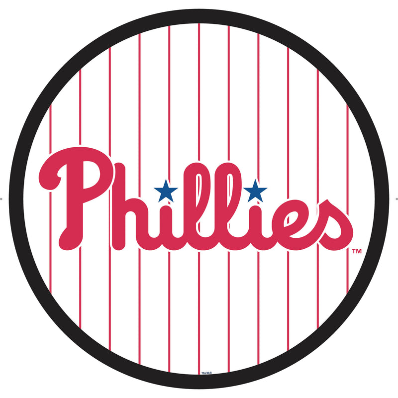 Philadelphia Phillies Baseball Pinstripe Round LED Wall Decor