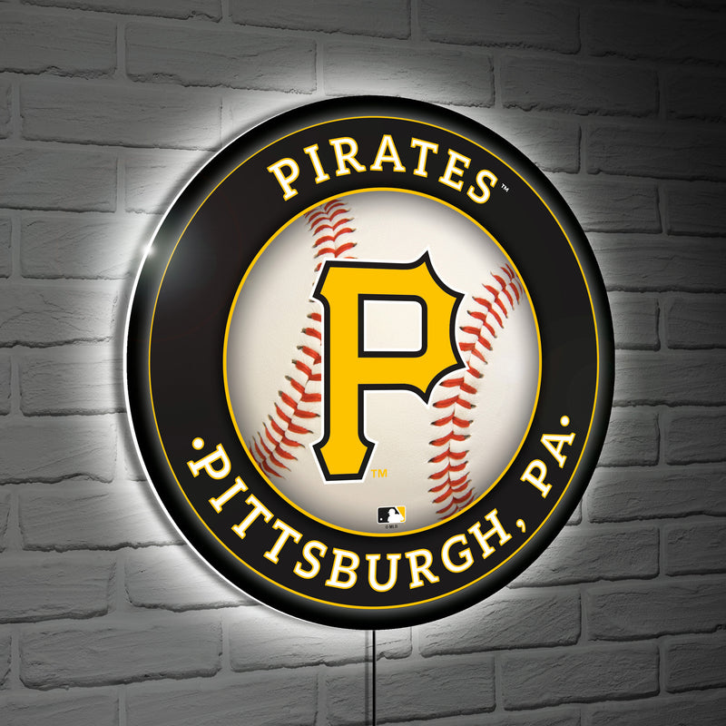 Pittsburgh Pirates Baseball Large Round Edgelite LED Decor