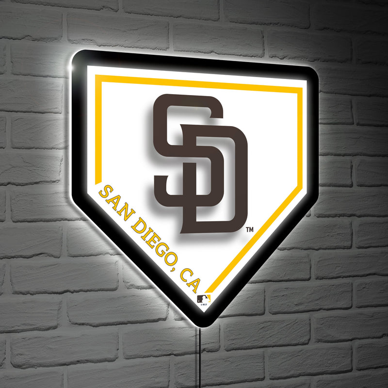 San Diego Padres, LED Wall Decor, Edgelite, Baseball Homeplate