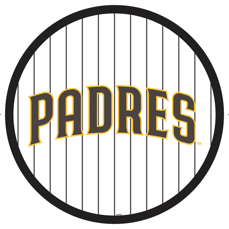 San Diego Padres Baseball Pinstripe Round LED Wall Decor