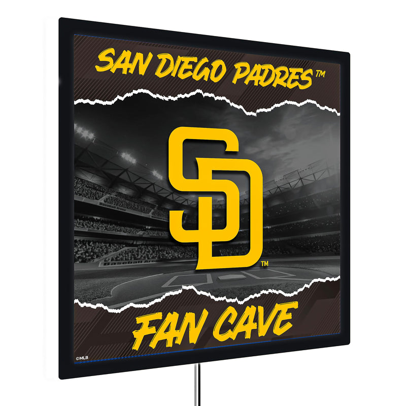 San Diego Padres 23"H x 23"L LED Wall Decor, Edgelite, Square