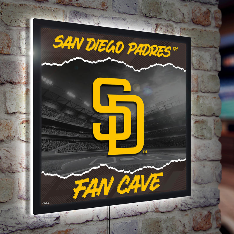 San Diego Padres 23"H x 23"L LED Wall Decor, Edgelite, Square