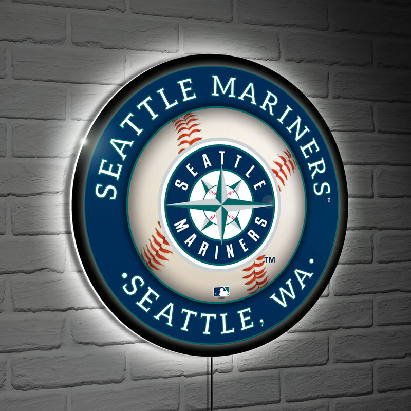 Seattle Mariners Baseball Large Round Edgelite LED Decor